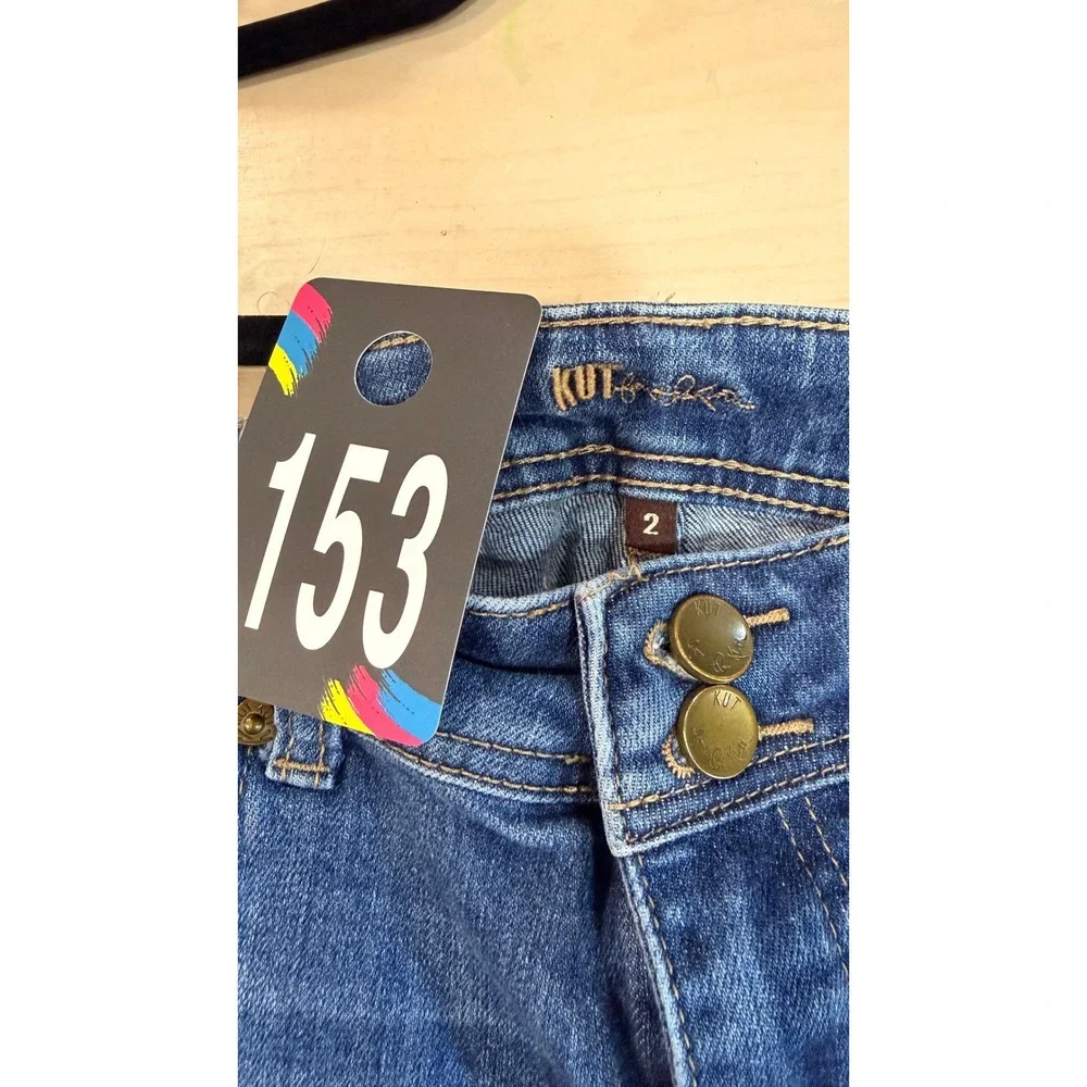 #153‎ KUT from the Kloth Jeans Sz. 2 Blue Cuffed Cropped w: 28
